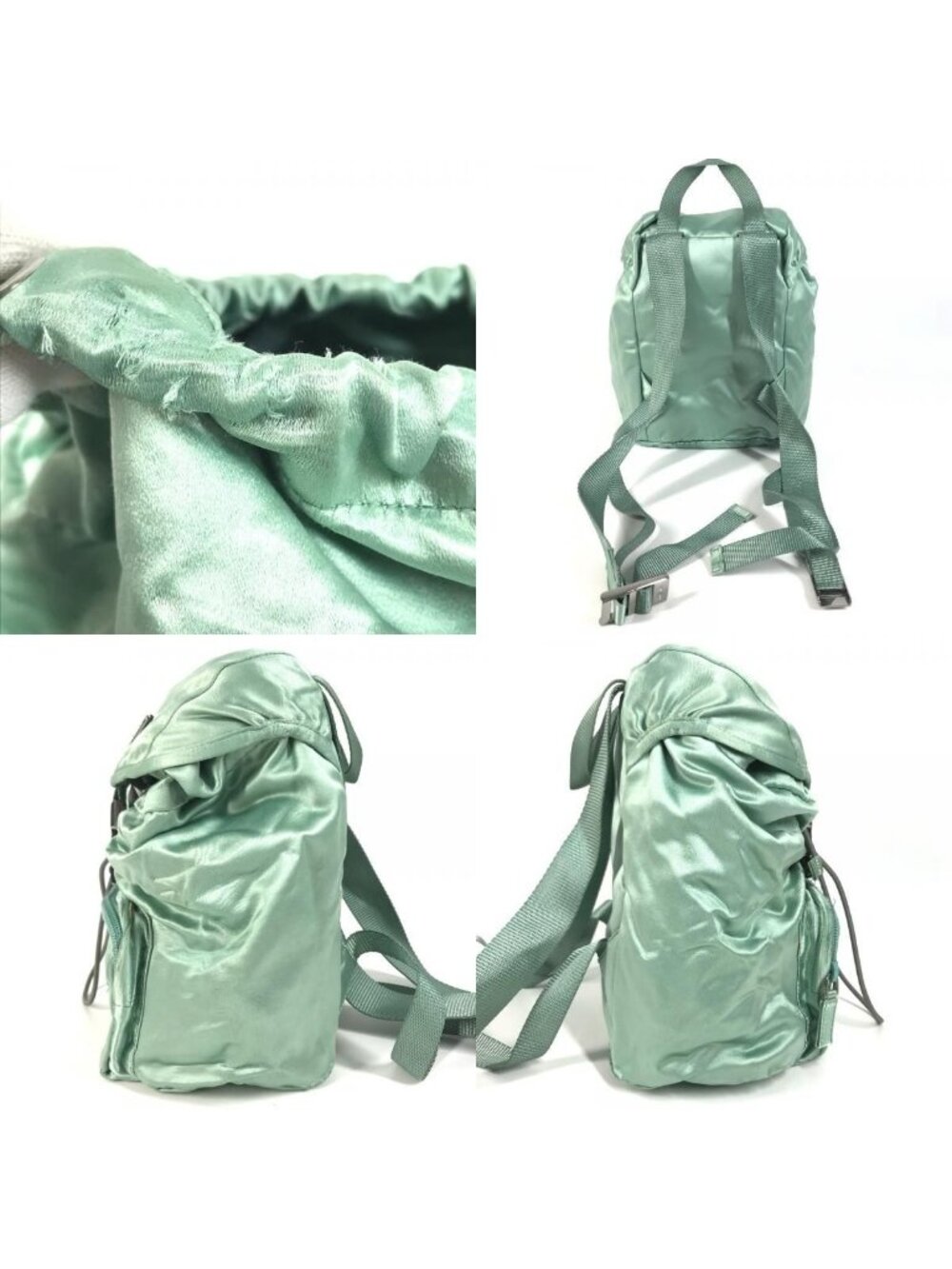 Prada Backpack Satin Green - Picture 8 of 9